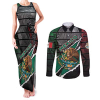 Personalized Mexico Couples Matching Tank Maxi Dress and Long Sleeve Button Shirt Mexican Patriotic Eagle Emblem - Fierce National Pride - Wonder Print Shop