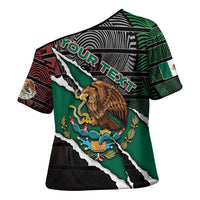 Personalized Mexico Cross Shoulder Shirt Mexican Patriotic Eagle Emblem - Fierce National Pride - Wonder Print Shop