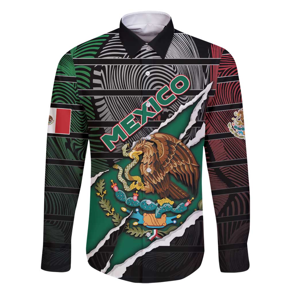 Personalized Mexico Family Matching Long Sleeve Bodycon Dress and Hawaiian Shirt Mexican Patriotic Eagle Emblem - Fierce National Pride - Wonder Print Shop