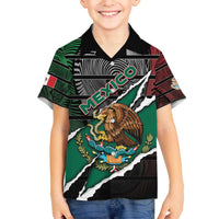 Personalized Mexico Family Matching Off The Shoulder Long Sleeve Dress and Hawaiian Shirt Mexican Patriotic Eagle Emblem - Fierce National Pride - Wonder Print Shop