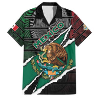 Personalized Mexico Family Matching Off Shoulder Short Dress and Hawaiian Shirt Mexican Patriotic Eagle Emblem - Fierce National Pride - Wonder Print Shop