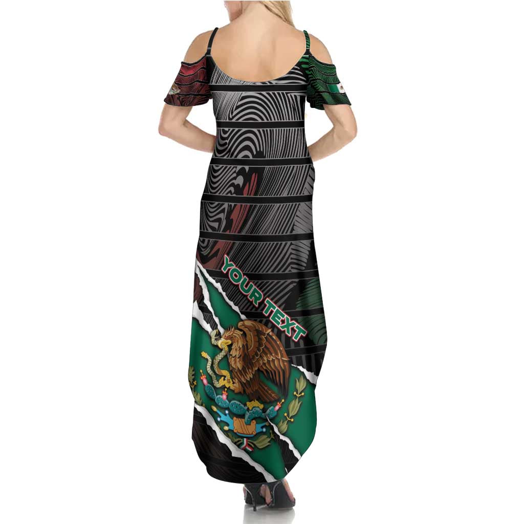 Personalized Mexico Family Matching Summer Maxi Dress and Hawaiian Shirt Mexican Patriotic Eagle Emblem - Fierce National Pride - Wonder Print Shop