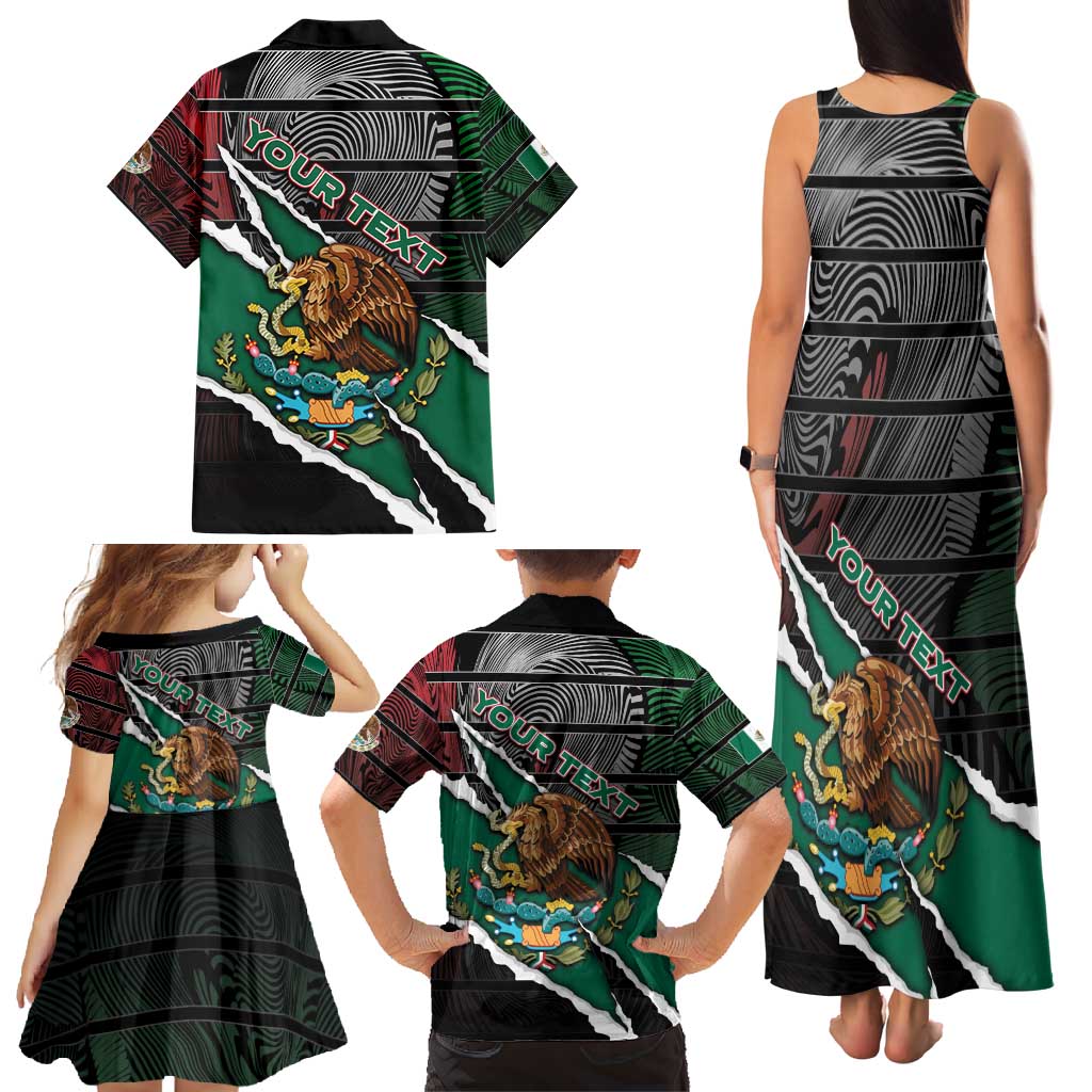Personalized Mexico Family Matching Tank Maxi Dress and Hawaiian Shirt Mexican Patriotic Eagle Emblem - Fierce National Pride - Wonder Print Shop