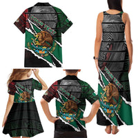 Personalized Mexico Family Matching Tank Maxi Dress and Hawaiian Shirt Mexican Patriotic Eagle Emblem - Fierce National Pride - Wonder Print Shop
