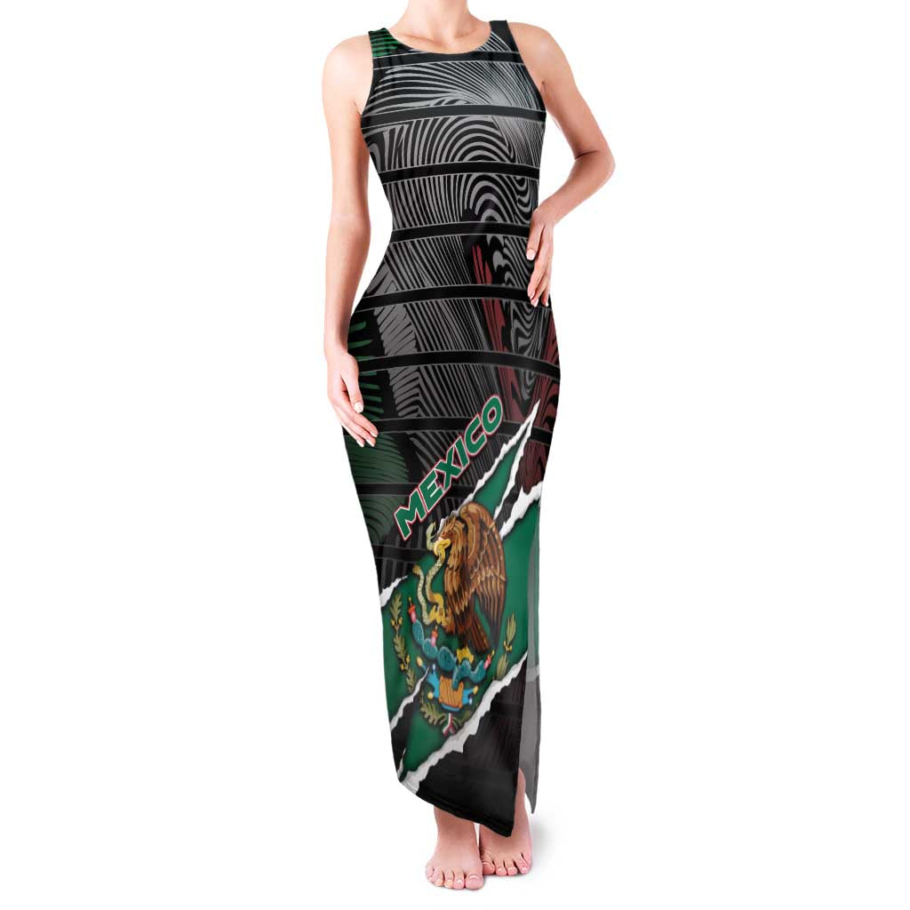 Personalized Mexico Family Matching Tank Maxi Dress and Hawaiian Shirt Mexican Patriotic Eagle Emblem - Fierce National Pride - Wonder Print Shop