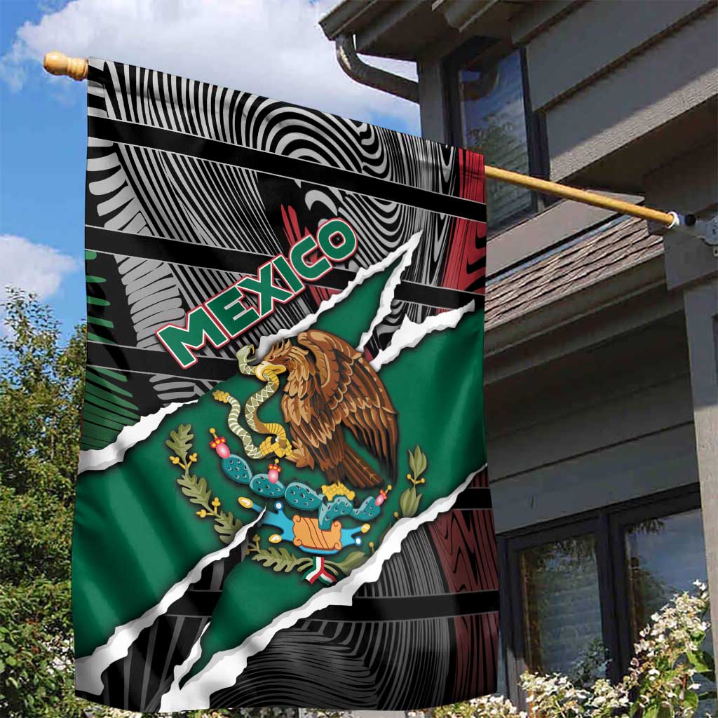 Mexico Garden Flag Mexican Patriotic Eagle Emblem - Fierce National Pride - Wonder Print Shop