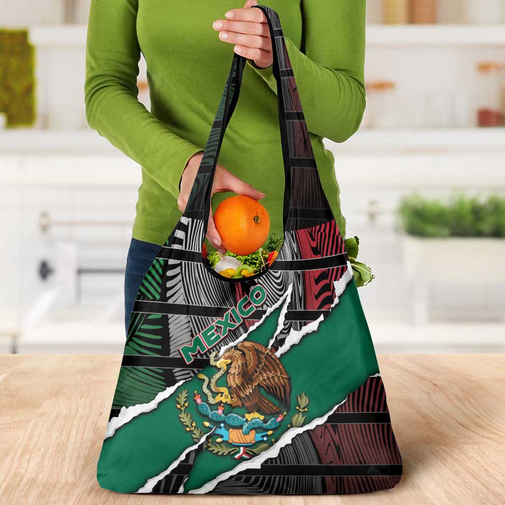 Mexico Grocery Bag Mexican Patriotic Eagle Emblem - Fierce National Pride - Wonder Print Shop