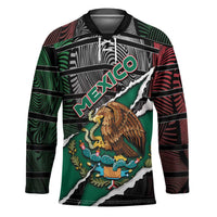 Personalized Mexico Hockey Jersey Mexican Patriotic Eagle Emblem - Fierce National Pride - Wonder Print Shop