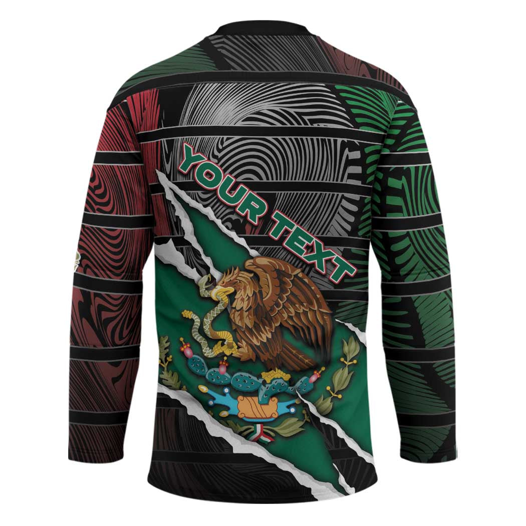 Personalized Mexico Hockey Jersey Mexican Patriotic Eagle Emblem - Fierce National Pride - Wonder Print Shop