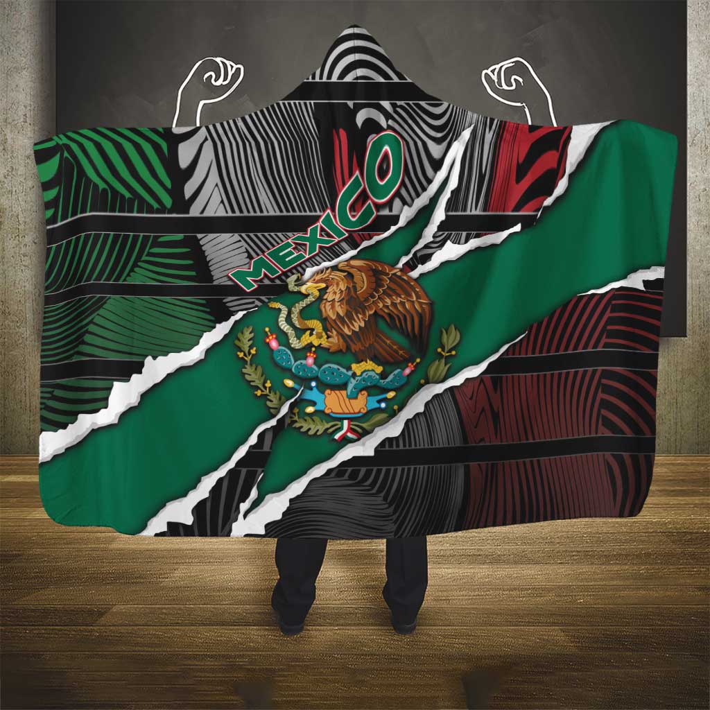 Mexico Hooded Blanket Mexican Patriotic Eagle Emblem - Fierce National Pride - Wonder Print Shop
