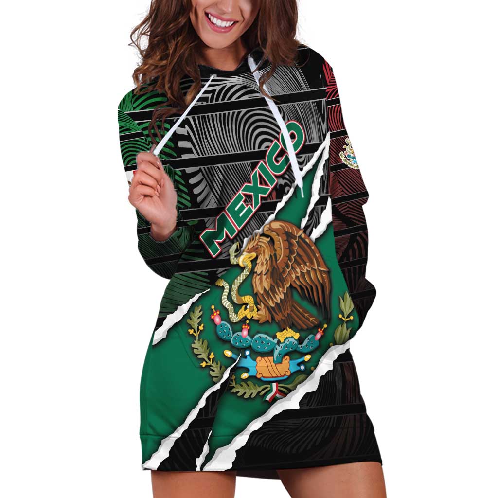 Personalized Mexico Hoodie Dress Mexican Patriotic Eagle Emblem - Fierce National Pride - Wonder Print Shop
