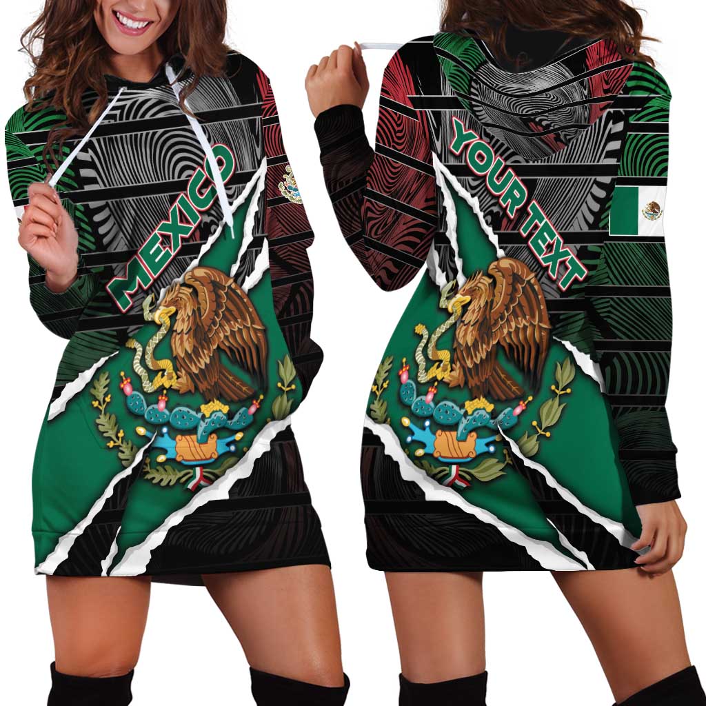 Personalized Mexico Hoodie Dress Mexican Patriotic Eagle Emblem - Fierce National Pride - Wonder Print Shop