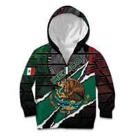 Personalized Mexico Kid Hoodie Mexican Patriotic Eagle Emblem - Fierce National Pride - Wonder Print Shop