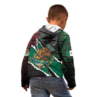 Personalized Mexico Kid Hoodie Mexican Patriotic Eagle Emblem - Fierce National Pride - Wonder Print Shop