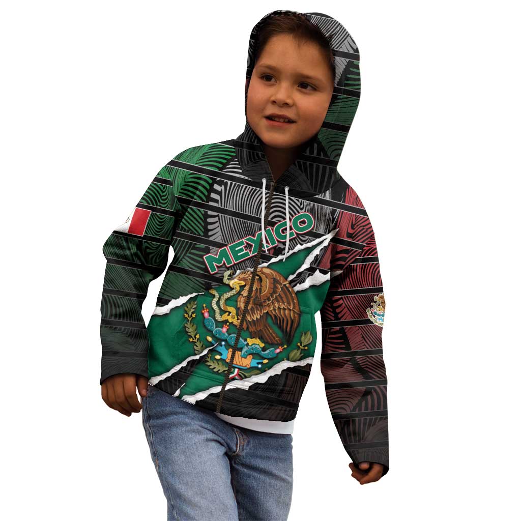 Personalized Mexico Kid Hoodie Mexican Patriotic Eagle Emblem - Fierce National Pride - Wonder Print Shop