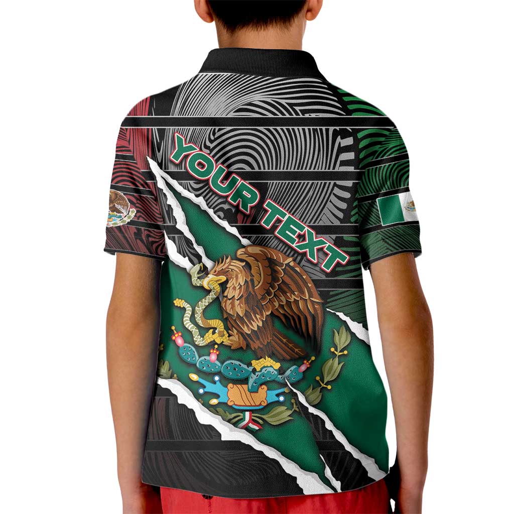 Personalized Mexico Kid Polo Shirt Mexican Patriotic Eagle Emblem - Fierce National Pride - Wonder Print Shop