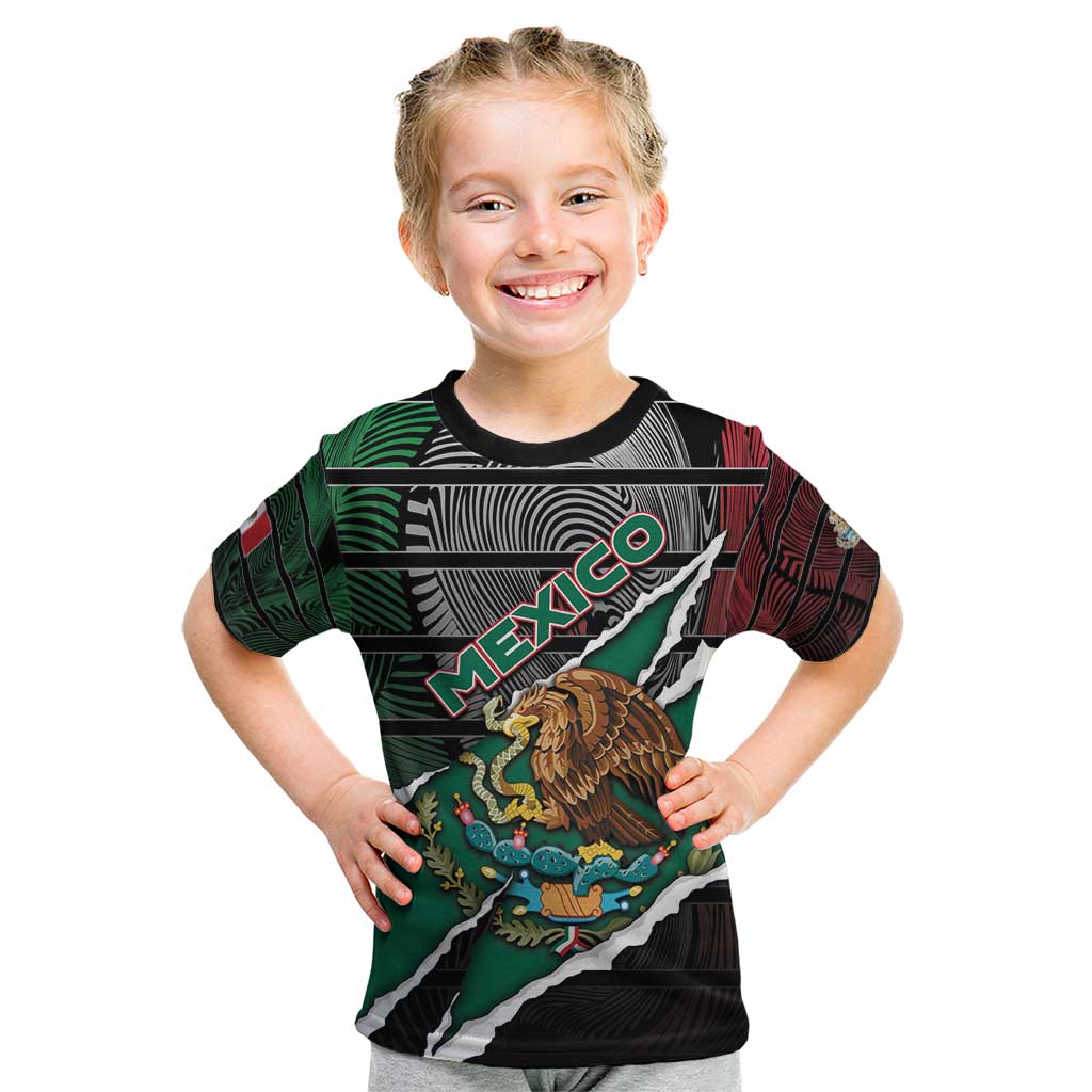 Personalized Mexico Kid T Shirt Mexican Patriotic Eagle Emblem - Fierce National Pride - Wonder Print Shop