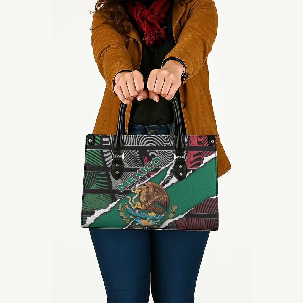 Mexico Leather Bag Mexican Patriotic Eagle Emblem - Fierce National Pride - Wonder Print Shop