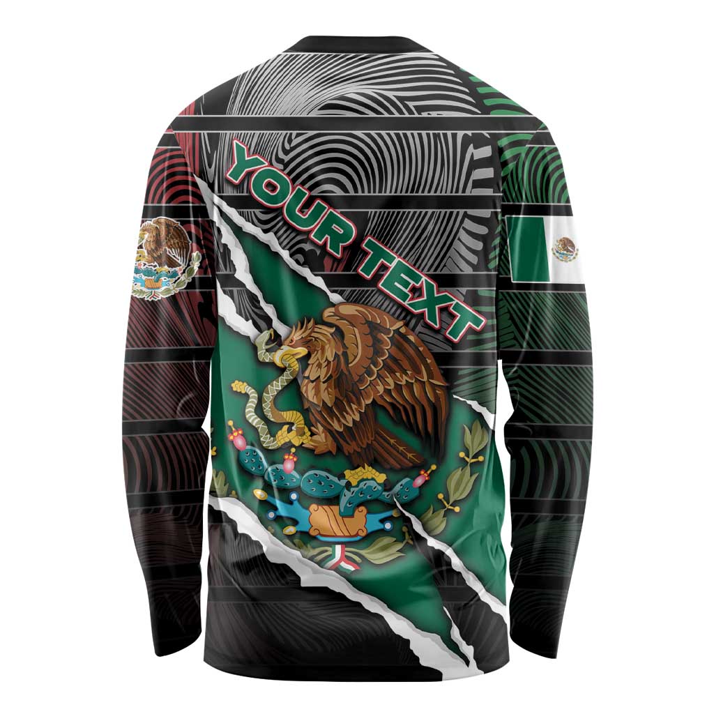 Personalized Mexico Long Sleeve Shirt Mexican Patriotic Eagle Emblem - Fierce National Pride - Wonder Print Shop