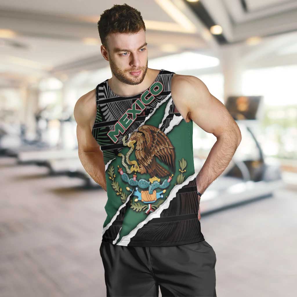 Personalized Mexico Men Tank Top Mexican Patriotic Eagle Emblem - Fierce National Pride - Wonder Print Shop