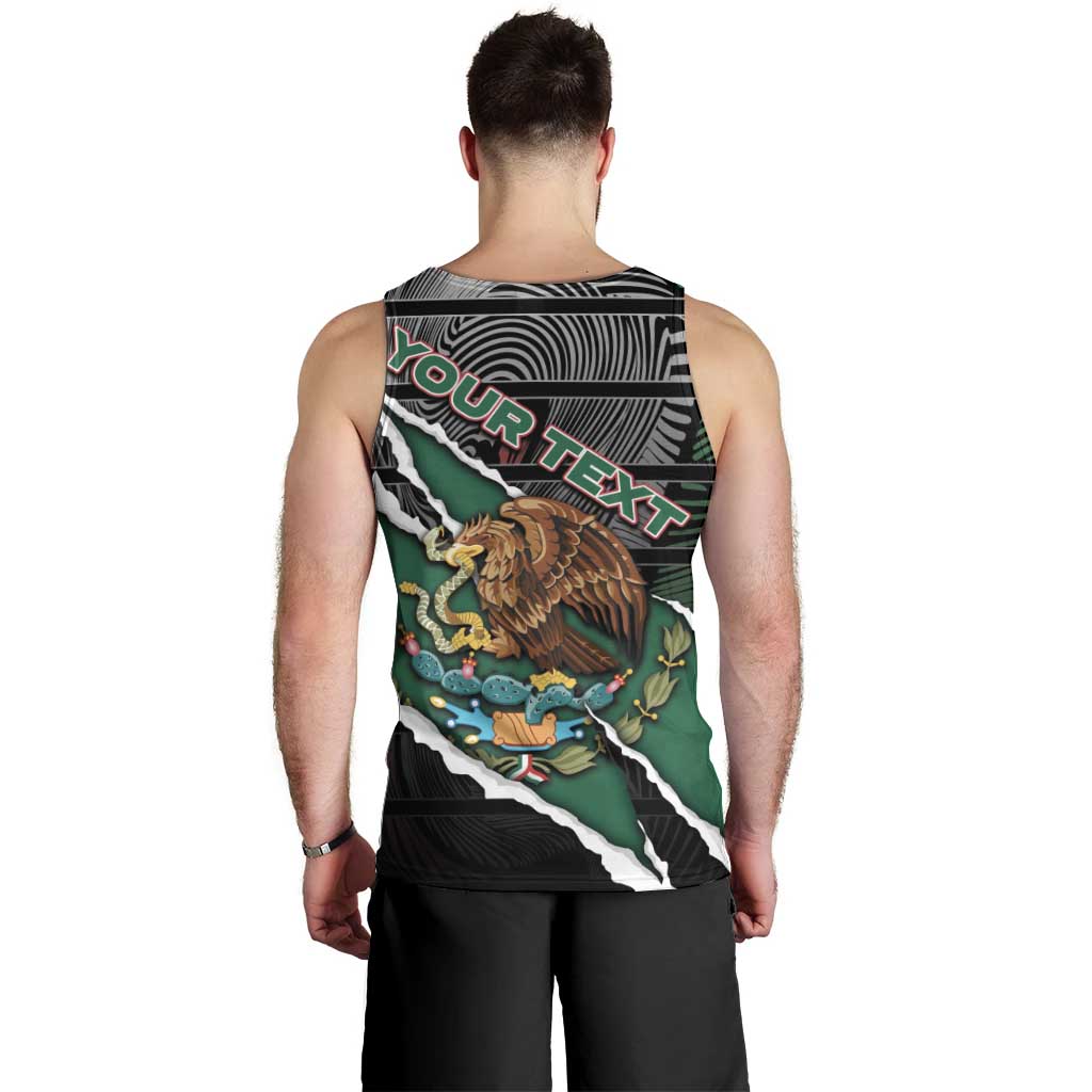 Personalized Mexico Men Tank Top Mexican Patriotic Eagle Emblem - Fierce National Pride - Wonder Print Shop
