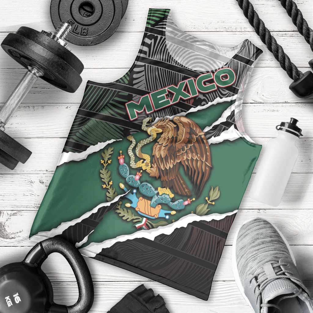 Personalized Mexico Men Tank Top Mexican Patriotic Eagle Emblem - Fierce National Pride - Wonder Print Shop