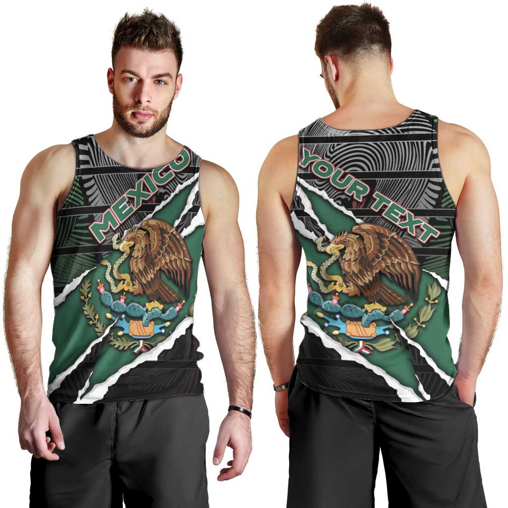Personalized Mexico Men Tank Top Mexican Patriotic Eagle Emblem - Fierce National Pride - Wonder Print Shop