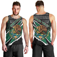 Personalized Mexico Men Tank Top Mexican Patriotic Eagle Emblem - Fierce National Pride - Wonder Print Shop