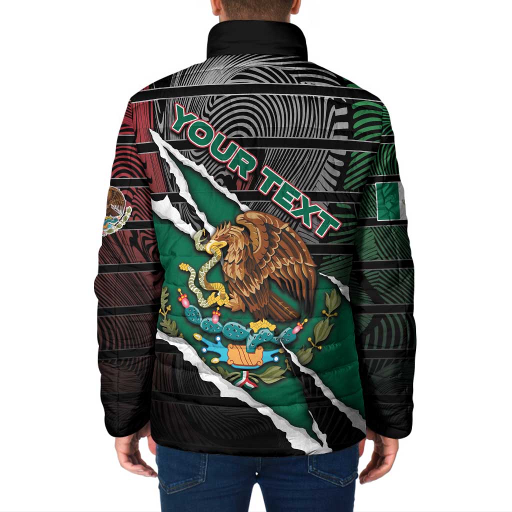 Personalized Mexico Padded Jacket Mexican Patriotic Eagle Emblem - Fierce National Pride - Wonder Print Shop