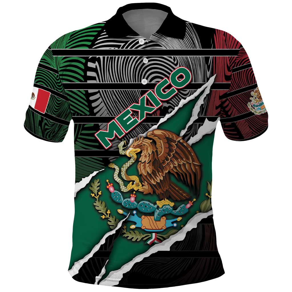 Personalized Mexico Polo Shirt Mexican Patriotic Eagle Emblem - Fierce National Pride - Wonder Print Shop