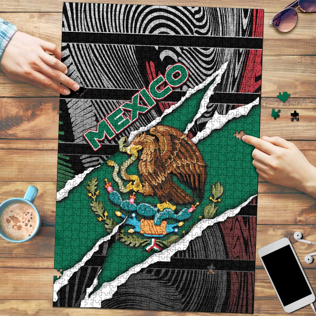 Mexico Puzzle Mexican Patriotic Eagle Emblem - Fierce National Pride - Wonder Print Shop