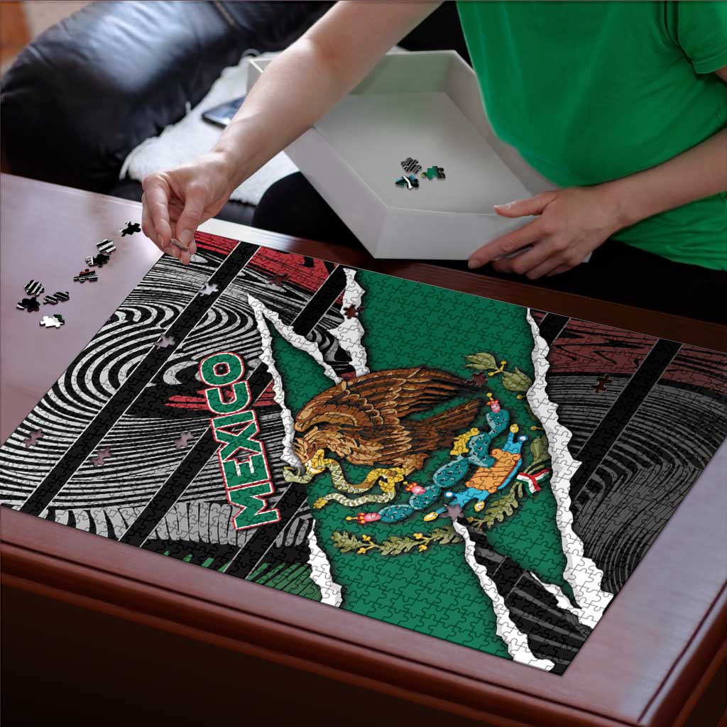 Mexico Puzzle Mexican Patriotic Eagle Emblem - Fierce National Pride - Wonder Print Shop