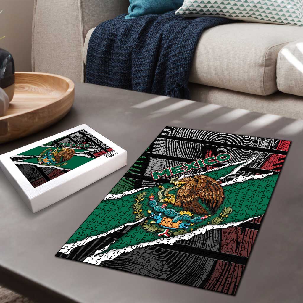 Mexico Puzzle Mexican Patriotic Eagle Emblem - Fierce National Pride - Wonder Print Shop