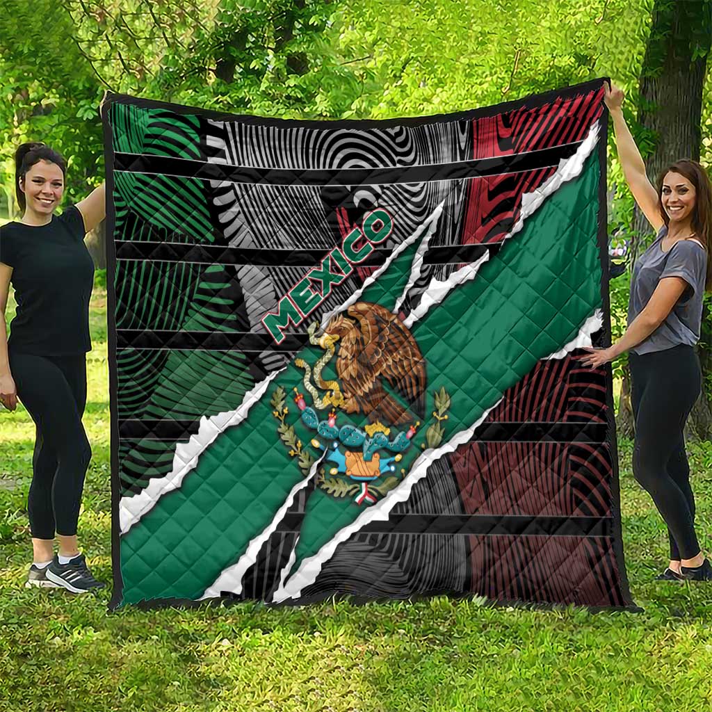 Mexico Quilt Mexican Patriotic Eagle Emblem - Fierce National Pride - Wonder Print Shop
