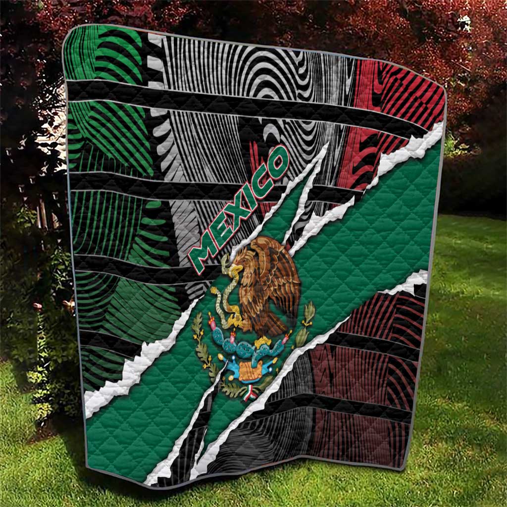 Mexico Quilt Mexican Patriotic Eagle Emblem - Fierce National Pride - Wonder Print Shop