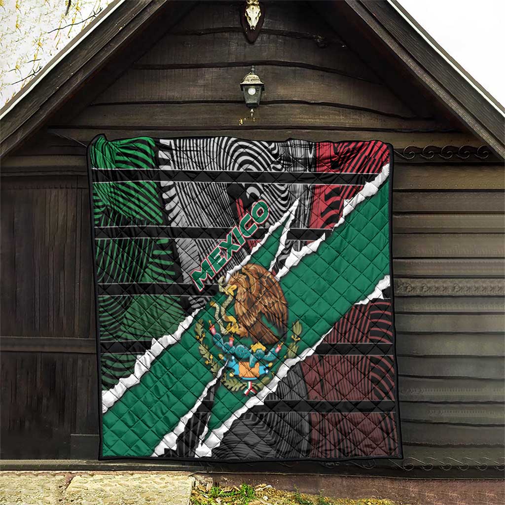 Mexico Quilt Mexican Patriotic Eagle Emblem - Fierce National Pride - Wonder Print Shop