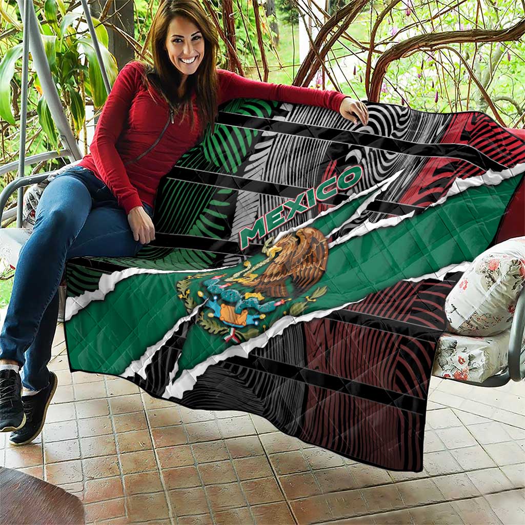 Mexico Quilt Mexican Patriotic Eagle Emblem - Fierce National Pride - Wonder Print Shop