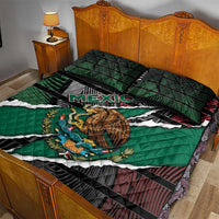 Mexico Quilt Bed Set Mexican Patriotic Eagle Emblem - Fierce National Pride - Wonder Print Shop