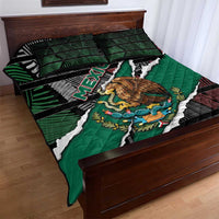 Mexico Quilt Bed Set Mexican Patriotic Eagle Emblem - Fierce National Pride - Wonder Print Shop