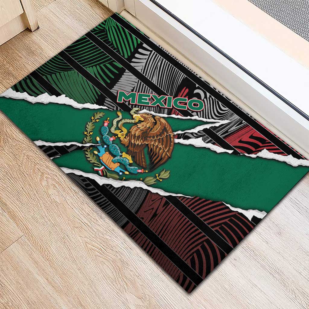 Mexico Rubber Doormat Mexican Patriotic Eagle Emblem - Fierce National Pride - Wonder Print Shop