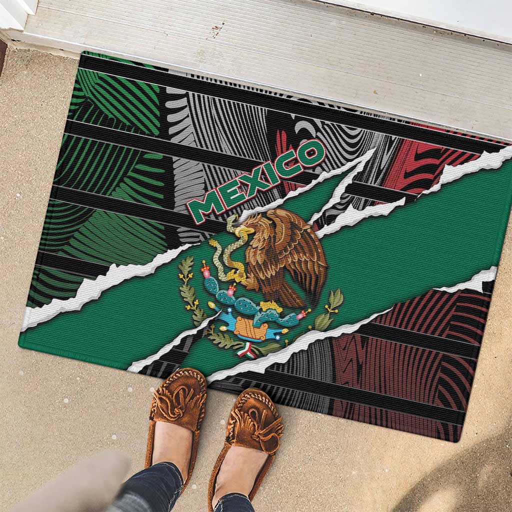 Mexico Rubber Doormat Mexican Patriotic Eagle Emblem - Fierce National Pride - Wonder Print Shop