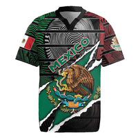 Personalized Mexico Rugby Jersey Mexican Patriotic Eagle Emblem - Fierce National Pride - Wonder Print Shop