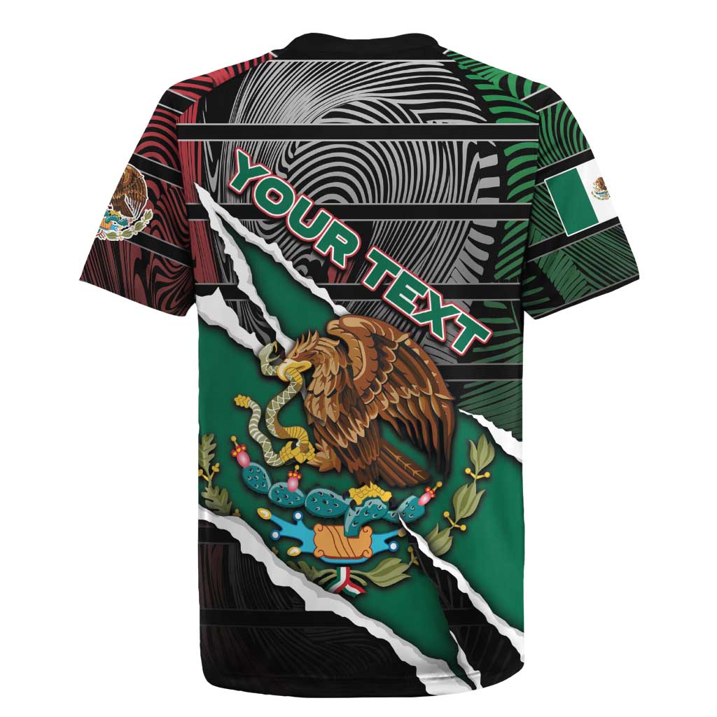 Personalized Mexico Rugby Jersey Mexican Patriotic Eagle Emblem - Fierce National Pride - Wonder Print Shop