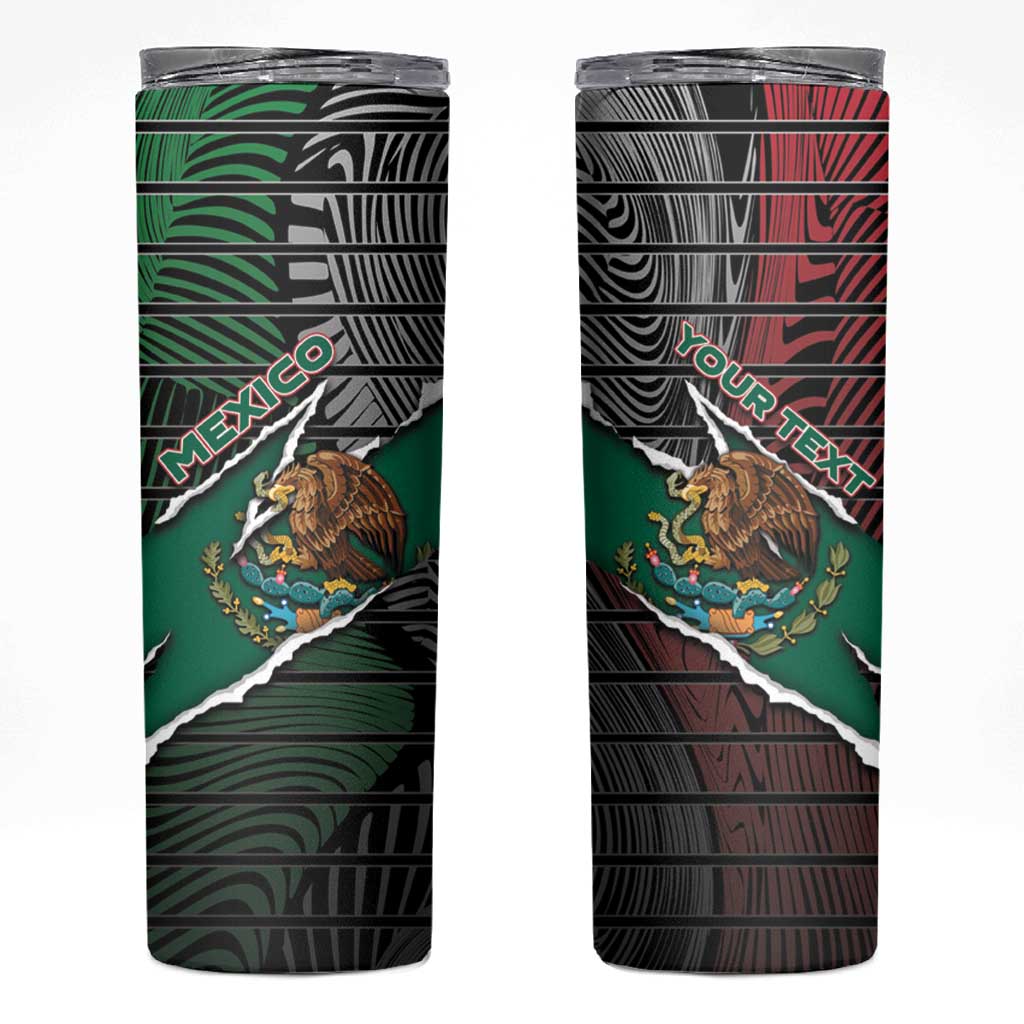 Personalized Mexico Skinny Tumbler Mexican Patriotic Eagle Emblem - Fierce National Pride - Wonder Print Shop