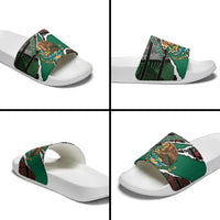 Mexico Slide Sandals Mexican Patriotic Eagle Emblem - Fierce National Pride - Wonder Print Shop