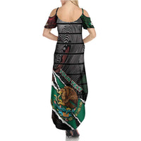 Personalized Mexico Summer Maxi Dress Mexican Patriotic Eagle Emblem - Fierce National Pride - Wonder Print Shop