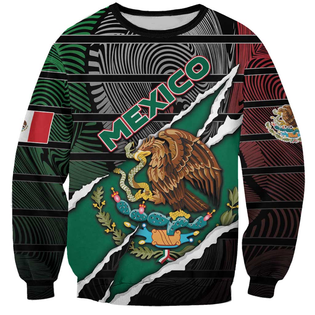 Personalized Mexico Sweatshirt Mexican Patriotic Eagle Emblem - Fierce National Pride - Wonder Print Shop