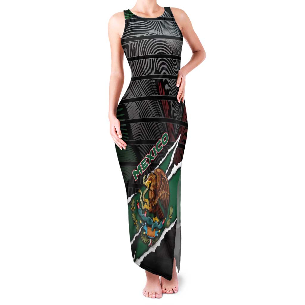Personalized Mexico Tank Maxi Dress Mexican Patriotic Eagle Emblem - Fierce National Pride - Wonder Print Shop