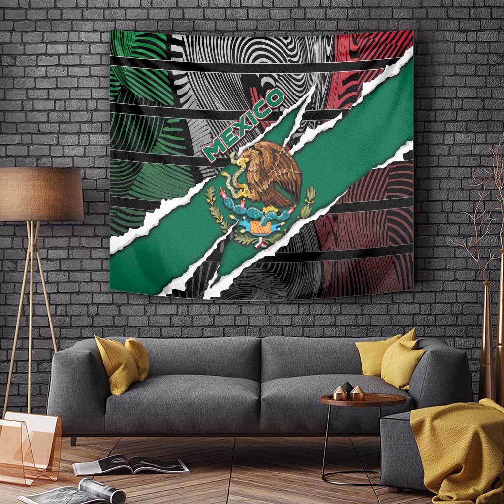 Mexico Tapestry Mexican Patriotic Eagle Emblem - Fierce National Pride - Wonder Print Shop