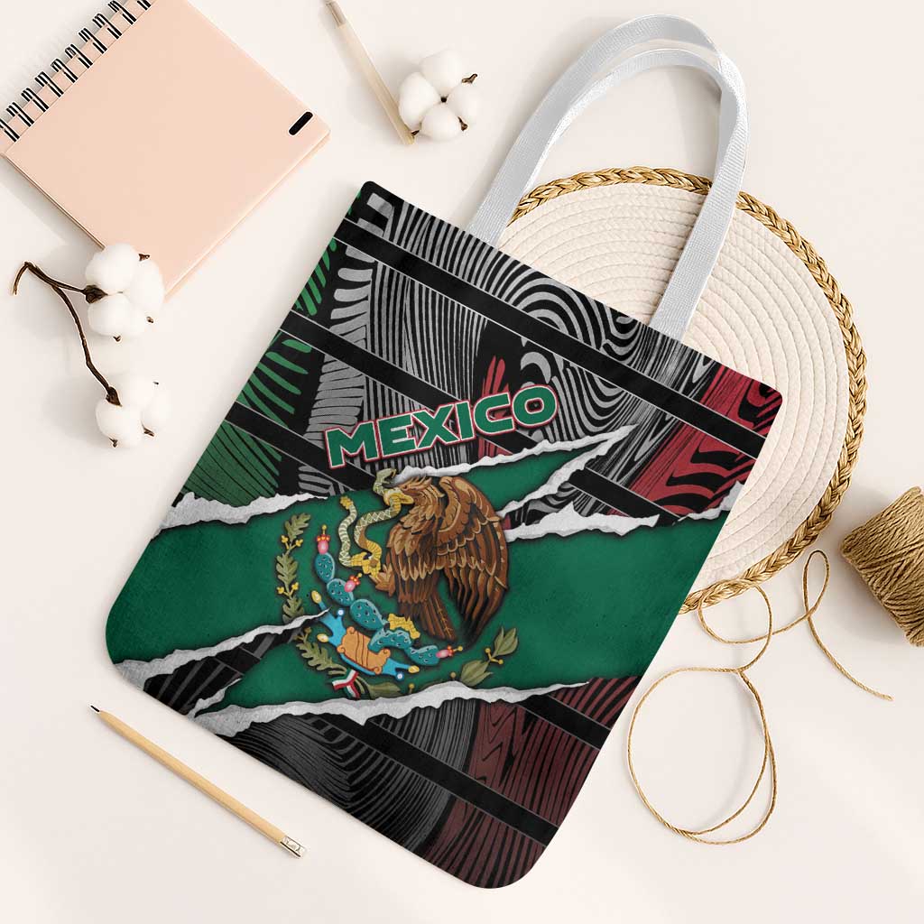 Mexico Tote Bag Mexican Patriotic Eagle Emblem - Fierce National Pride - Wonder Print Shop